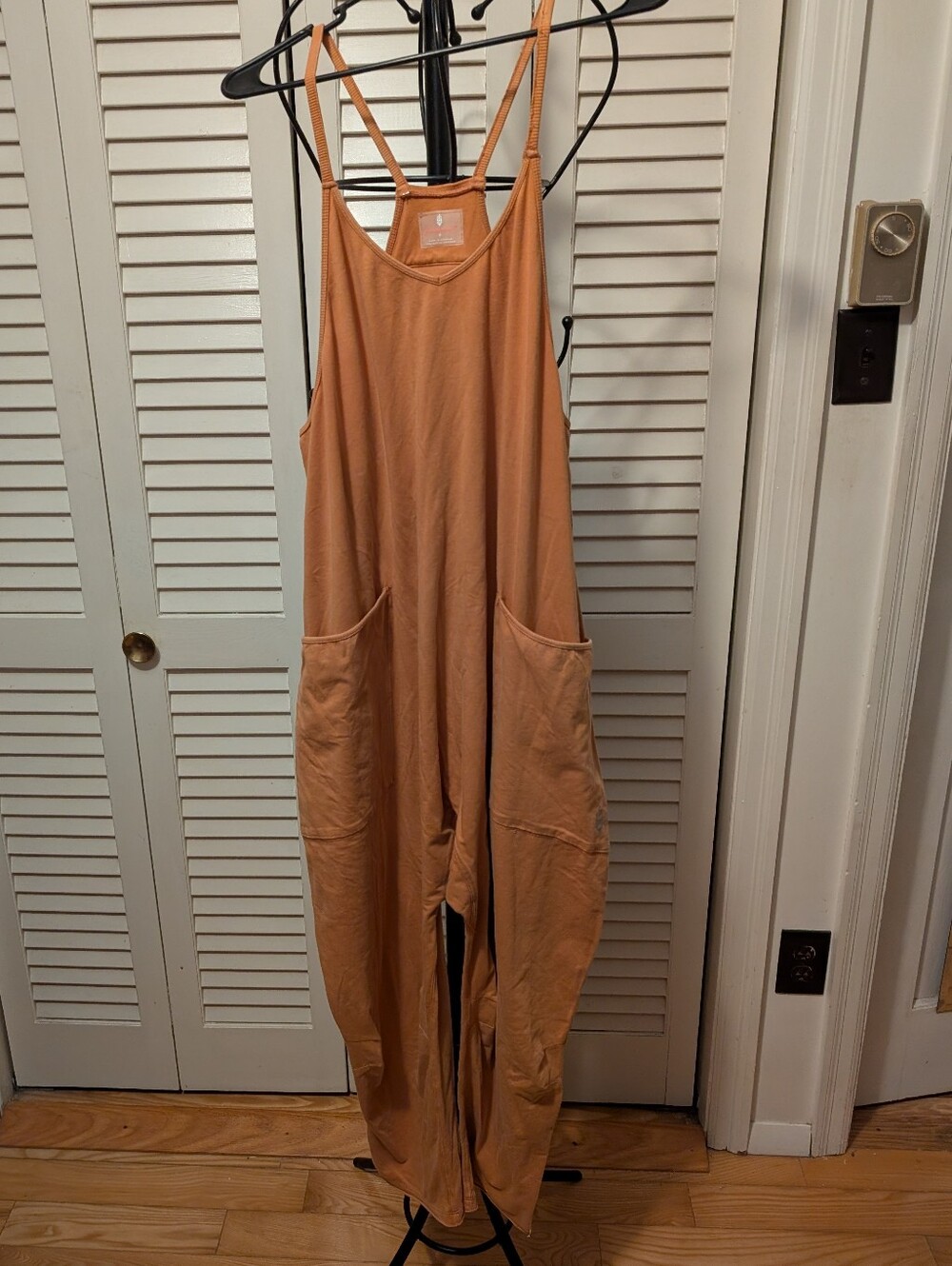 Free People Rust Orange Wide-Leg Jumpsuit with Pockets Size Small